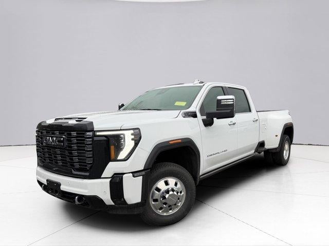 2026 GMC Sierra 3500 HD Denali Ultimate DRW in Summit White — front three-quarter view